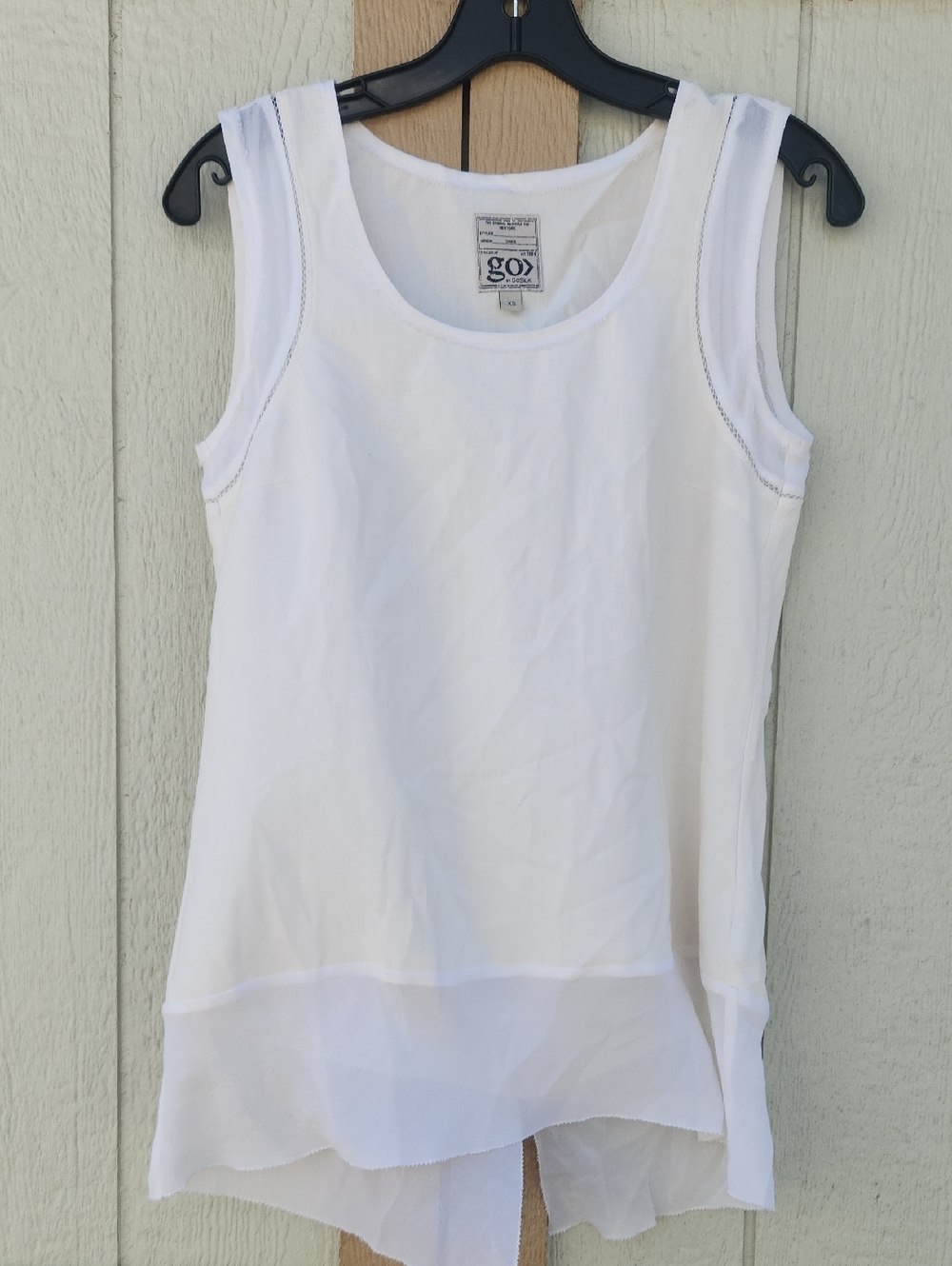 Go By Go Silk Preppy Rich Mom Easy Weekend Cream Tank Shell Xsmall Ecocore Luxe